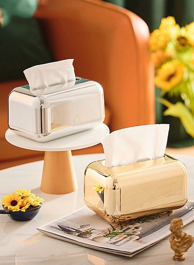 Light Luxury Tissue Box Holder Magnetic Bottom Gold-plated With Spring Tissue Holder Gold - Image 4