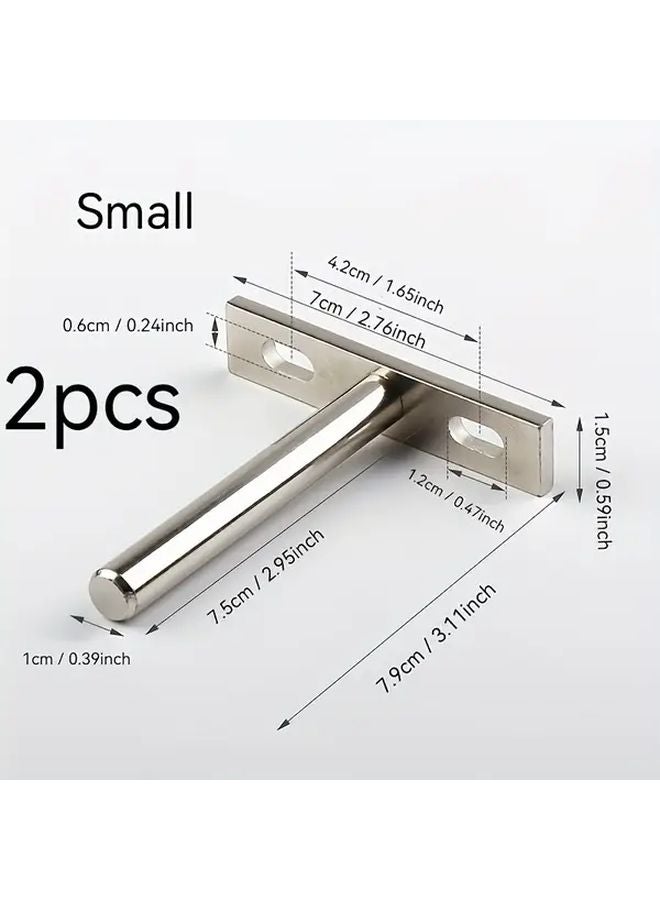 2pcs 3 Inches Small Concealed Shelf Brackets Unseen Wooden Supports Wall Mounted Hangers - Image 1