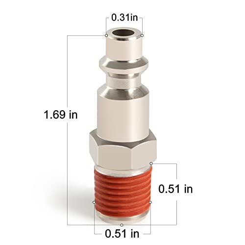 ChillWaves Industrial Air Plug, 1/4" NPT Male Pneumatic Plugs, Air Compressor Accessories Fittings(30-PACK) - Image 2
