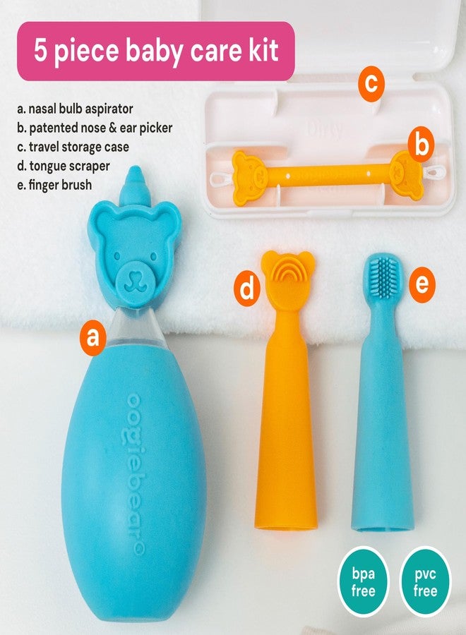 oogiebear Baby Care Starter Kit, 5-Piece All-in-One Set Includes Nasal Bulb Aspirator, Booger Picker w/ Case, Tongue Scraper & Finger Brush - Image 2
