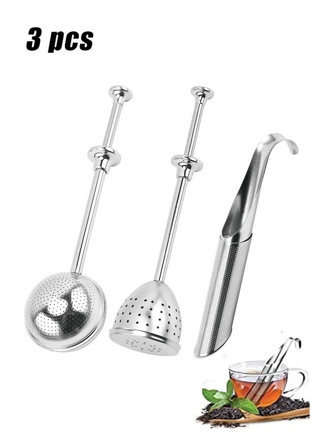 هومستر 3 جهاز كمبيوتر شخصي من الفولاذ المقاوم للصدأ شبكة تصفية الشاي مع مقبض الخطاف ، ناشر الشاي من الفولاذ المقاوم للصدأ ، ناشر الشاي الفضيح للشاي الأوراق ، القهوة ، التوابل ، التوابل - Image 2