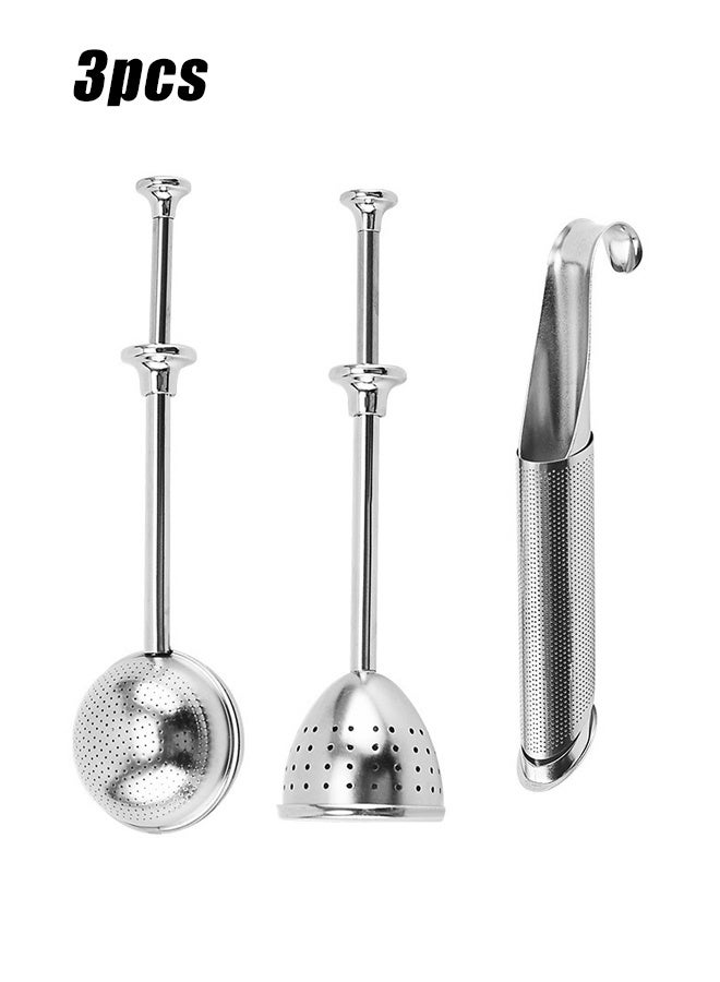 هومستر 3 جهاز كمبيوتر شخصي من الفولاذ المقاوم للصدأ شبكة تصفية الشاي مع مقبض الخطاف ، ناشر الشاي من الفولاذ المقاوم للصدأ ، ناشر الشاي الفضيح للشاي الأوراق ، القهوة ، التوابل ، التوابل - Image 1