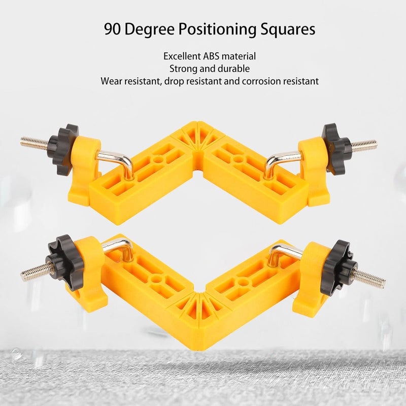 CATSON مشبك زاوية 90 درجة أدوات النجارة مربعات التمركز (6 بوصة) مشبك تمركز على شكل L للصناديق، الإطارات، الخزائن، الأدراج زاوية قائمة 4 مشابك نجارة - Image 2