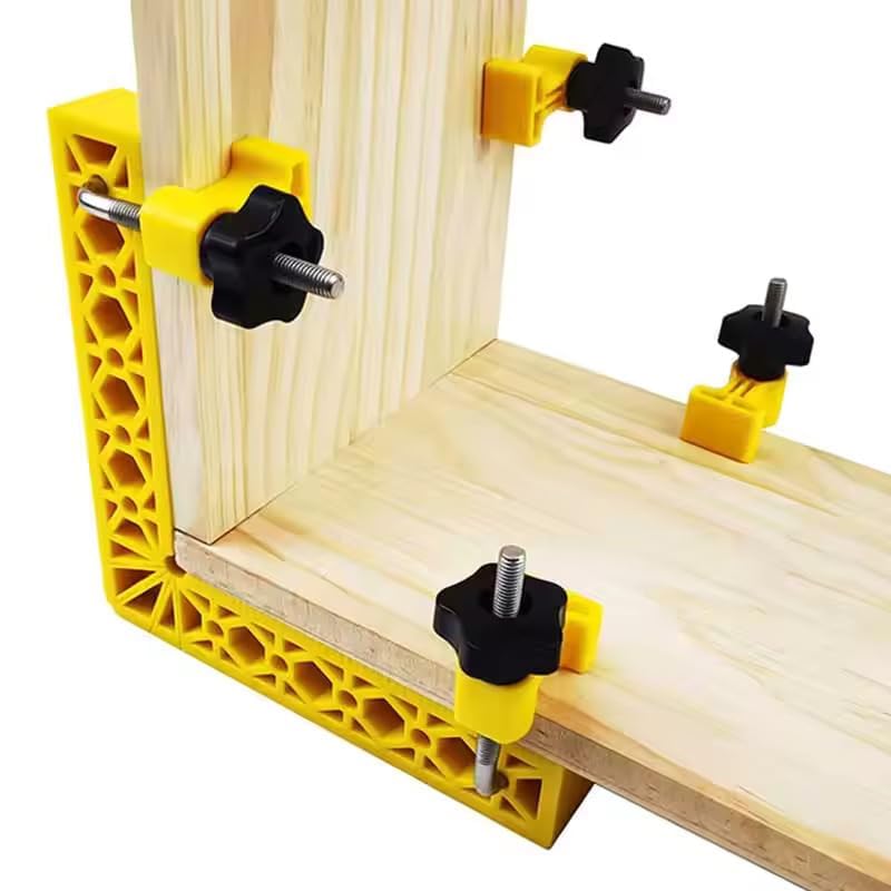 CATSON مشبك زاوية 90 درجة أدوات النجارة مربعات التمركز (6 بوصة) مشبك تمركز على شكل L للصناديق، الإطارات، الخزائن، الأدراج زاوية قائمة 4 مشابك نجارة - Image 4