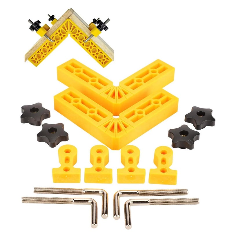 CATSON مشبك زاوية 90 درجة أدوات النجارة مربعات التمركز (6 بوصة) مشبك تمركز على شكل L للصناديق، الإطارات، الخزائن، الأدراج زاوية قائمة 4 مشابك نجارة - Image 1