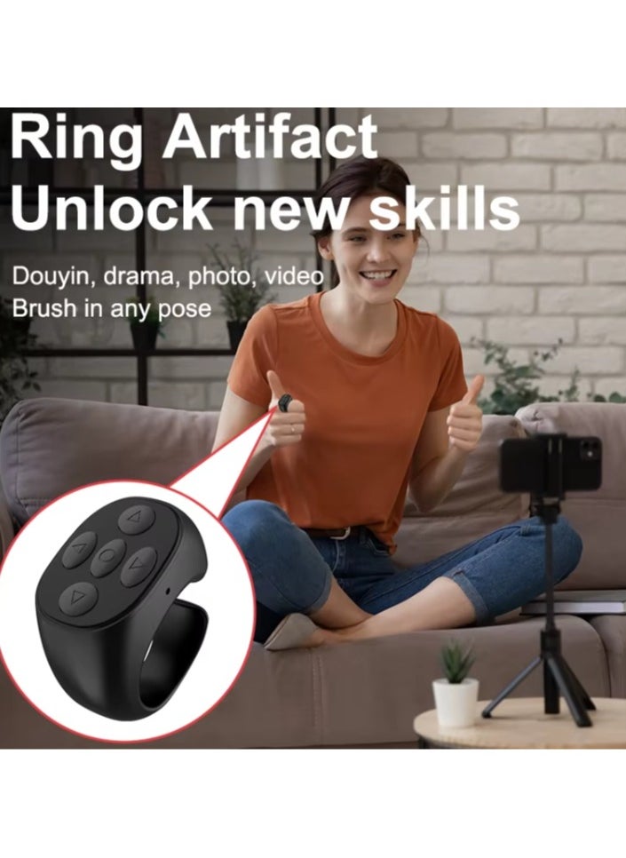 Rechargeable Scrolling Button Ring – Stylish Bluetooth Remote Ring with Charging Case for iPhone & Android  - Image 2