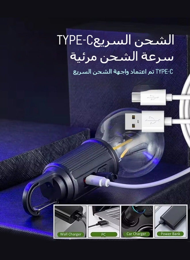 فانوس تخييم محمول مقاوم للماء والصدمات قابل لإعادة الشحن - ضوء خارجي للخيمة للتنزه، والتخييم، واستخدام الطوارئ - Image 2