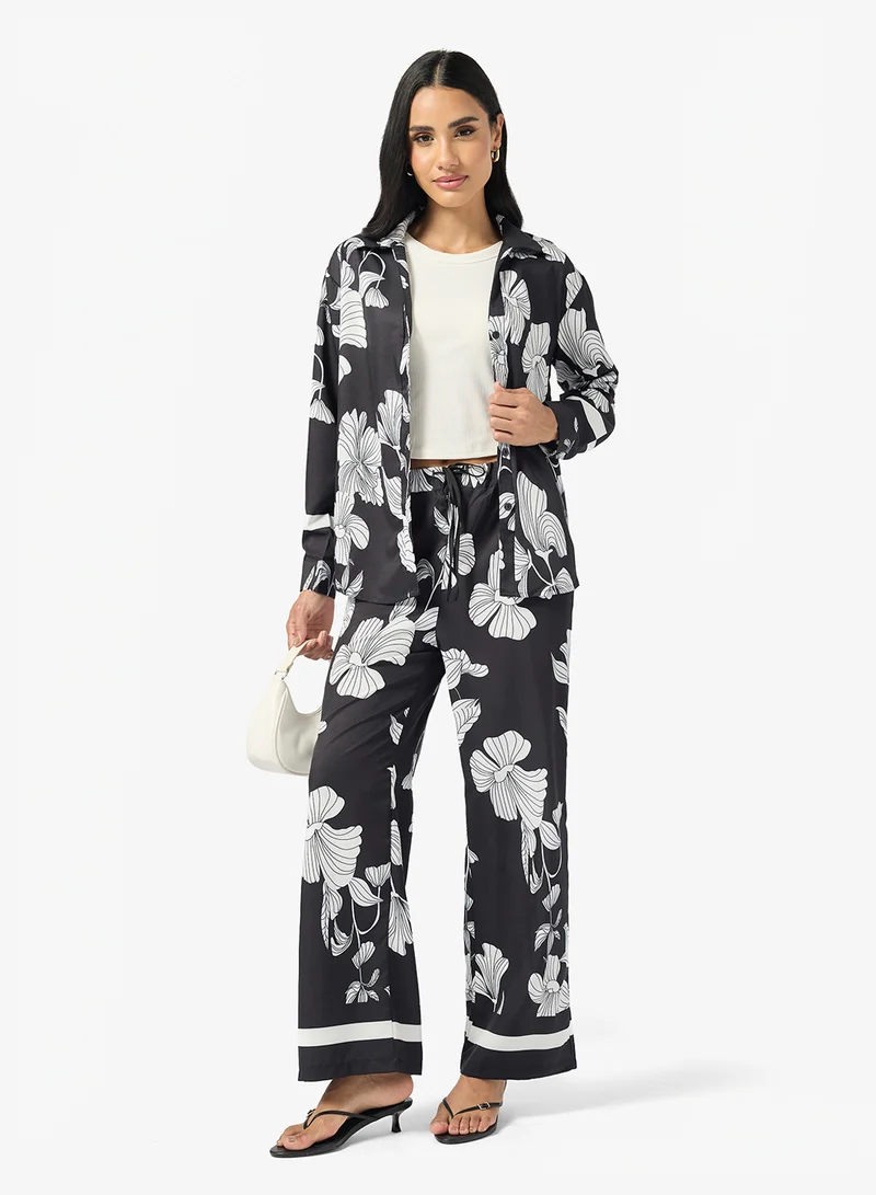 Ginger Oversize Floral Shirt & Pant Coord Set