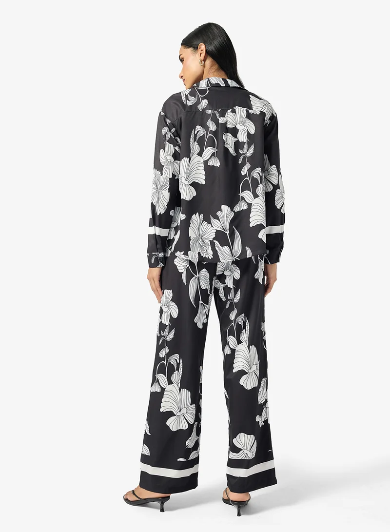 Ginger Oversize Floral Shirt & Pant Coord Set