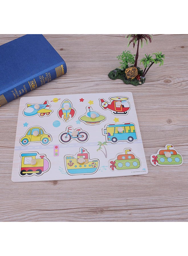 Wooden Puzzle Vehicles Cognitive Board Toys - Image 3