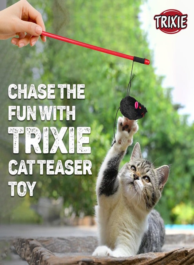 TRIXIE Playing Rod Toy with Plush Mouse, Catnip Infused Interactive Teaser Wand, Perfect for Exercise & Training, Fun for Kittens & Adult Cats, 50 cm (Multicolor, Get Any 2 Color) - Pack of 2 - Image 2
