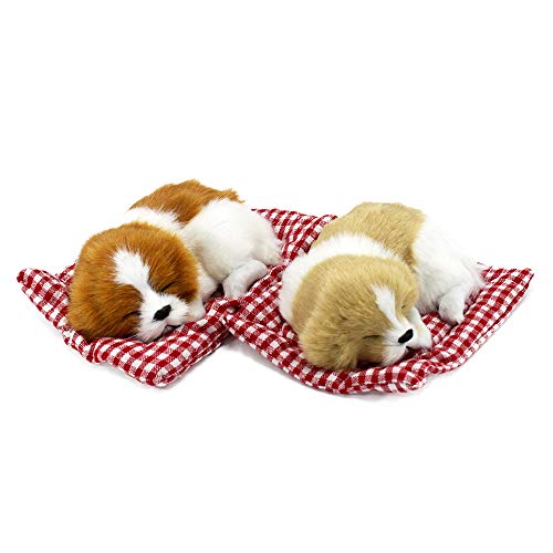 Coolayoung 2Pcs Sleeping Dogs on Pad Doll Toy, Cute Mini Puppy on Pad with Woof Sounds Decor Hand Toy Gift for Kids Boys Girls - Image 4