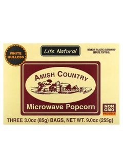 Amish Country Popcorn Amish Country Popcorn, Microwave Popcorn, Lite Natural, 3 Bags, 3 oz (85 g) Each  - Image 1