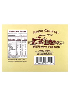 Amish Country Popcorn Amish Country Popcorn, Microwave Popcorn, Lite Natural, 3 Bags, 3 oz (85 g) Each  - Image 2