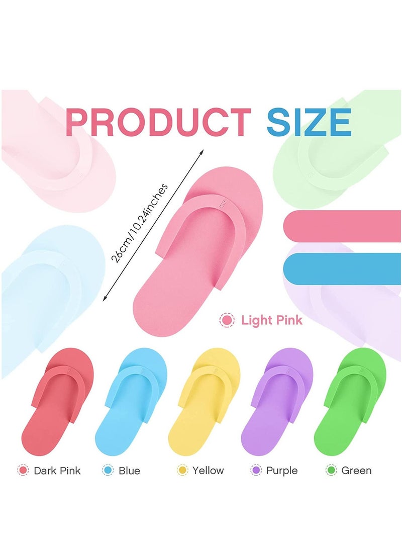 Excefore - 18 Pairs Disposable Pedicure Slippers Foam Disposable Slippers Multi Color Pedicure Sandals Spa Pedicure Flip Flops Pedicure Shoes - Image 1