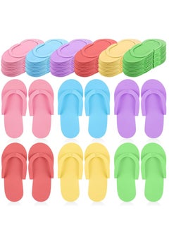 18 Pairs Disposable Pedicure Slippers Foam Disposable Slippers Multi Color Pedicure Sandals Spa Pedicure Flip Flops Pedicure Shoes