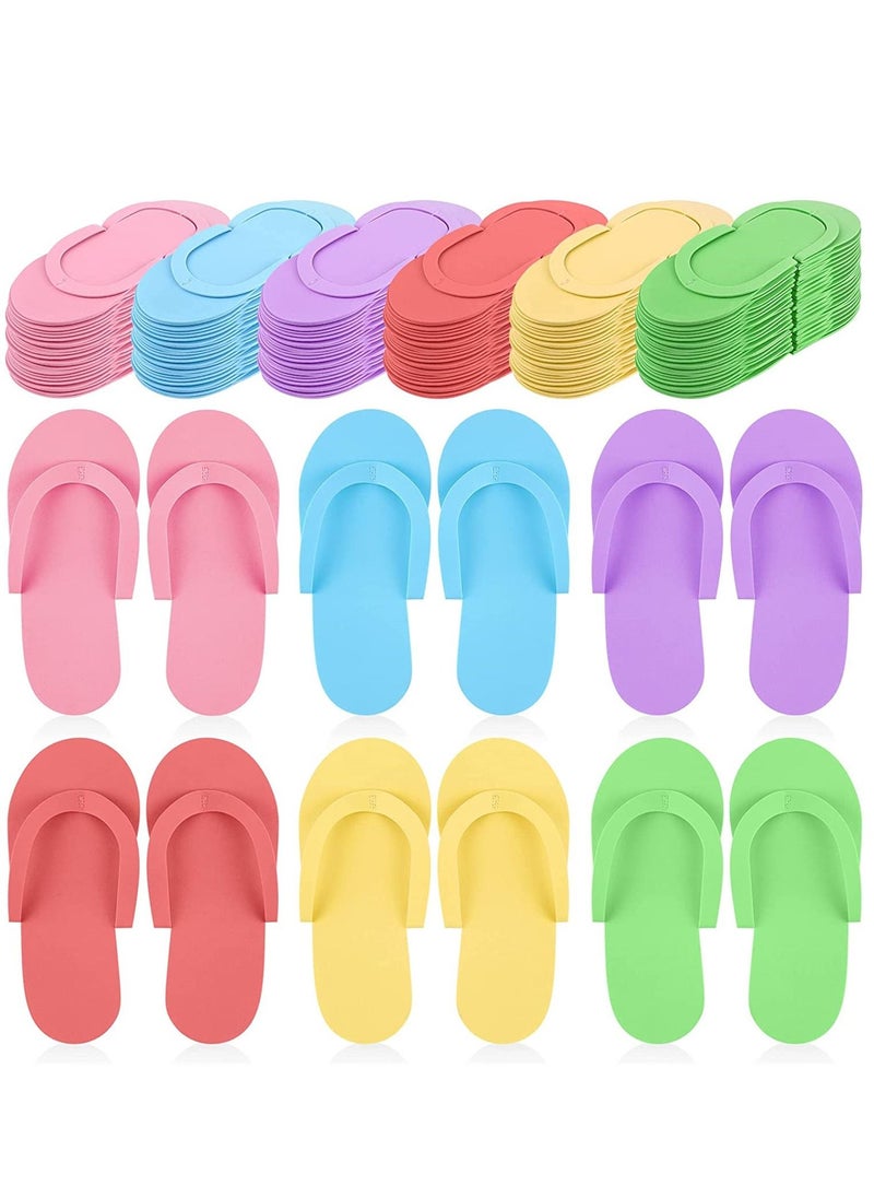 Excefore - 18 Pairs Disposable Pedicure Slippers Foam Disposable Slippers Multi Color Pedicure Sandals Spa Pedicure Flip Flops Pedicure Shoes - Image 1