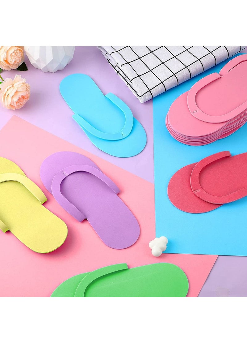 Excefore - 18 Pairs Disposable Pedicure Slippers Foam Disposable Slippers Multi Color Pedicure Sandals Spa Pedicure Flip Flops Pedicure Shoes - Image 1
