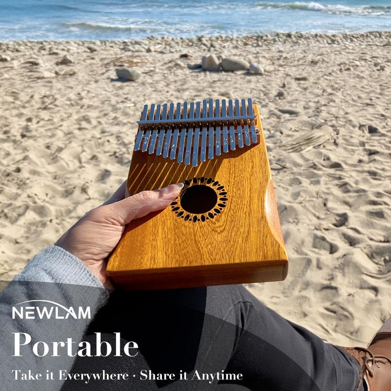 Newlam Kalimba Thumb Piano 17 Keys, Portable Mbira Finger Piano Gifts for Kids and Adults Beginners - Image 3