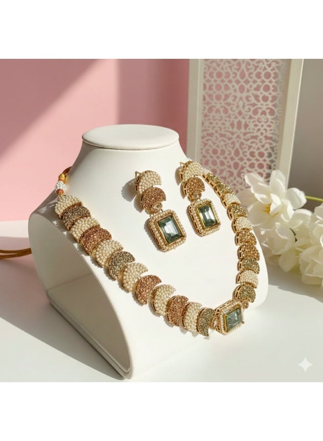 La Lueur Dur-e-Fishan Radiant Necklace Set – Women’s Fashion Jewellery with Faux Pearls & Glass Stones - Image 2