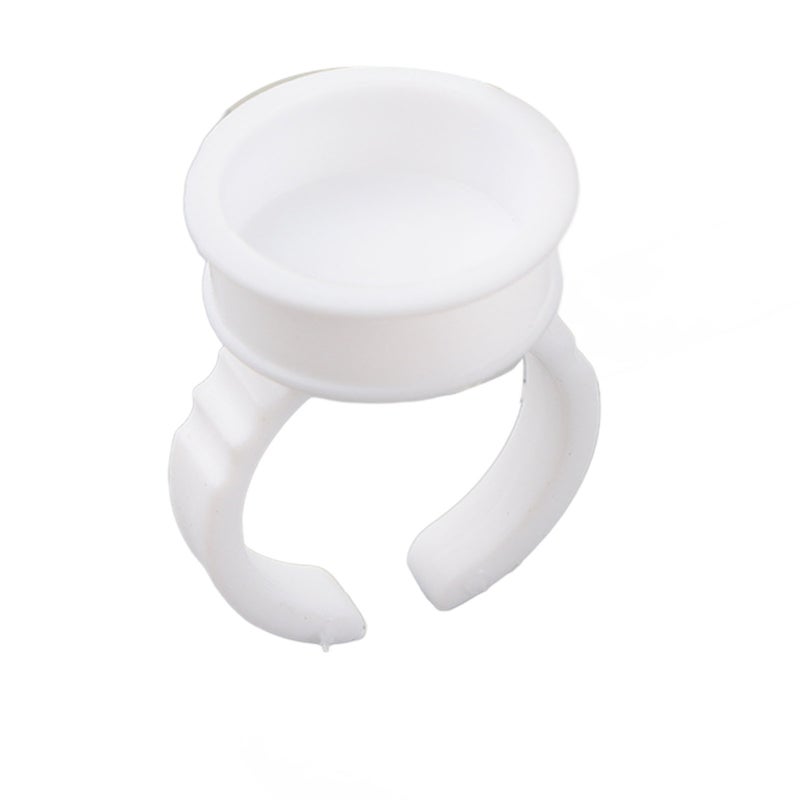 100pcs Disposable Glue Ring Pallet Holder for Eyelash Extension White Plastic Glue Pallet Tatto - Image 2