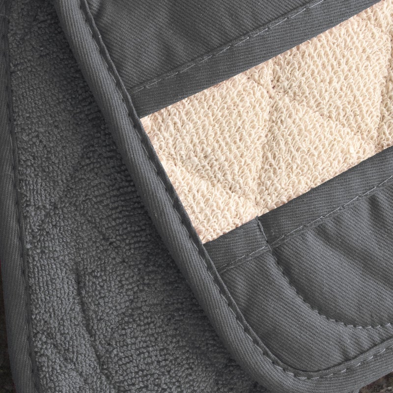 Ritz Premium Pot Holders & Heating Pads (4-Pack)  8.5"" x 5.5""  Heat Resistant  100% Cotton Terry-Looped Pocket  for Kitchen and Barbeque  Graphite - Image 2