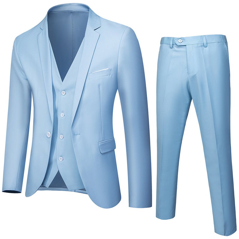Men's suit suit two-piece Korean-style slim-fit suit men's business formal dress best man groom wedding dress - Image 2