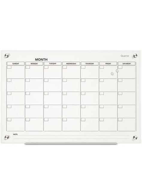 Quartet QUARTET GC2418F Infinity Magnetic Glass Calendar Board 24 x 18 