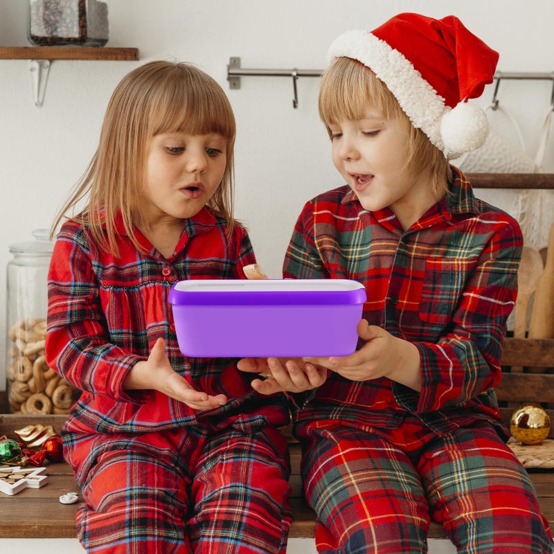 Boxdljh Ice Cream Containers Set of 2, 1.5 Quart Ice Cream Tub, Reusable Homemade Ice Cream Tubs with Stackable Freezer Storage Container for Yogurt, Sorbet, Gelato (Purple+Pink==2Pack) - Image 5