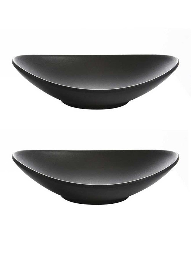 Teensery 2 Pcs A5 Melamine Jewelry Dish Frosted Black Ring Holder Organizer Derorative Trinket Tray Jewelry Bowl for Jewelry Keys Food - Image 1