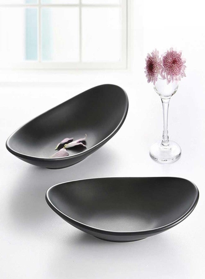 Teensery 2 Pcs A5 Melamine Jewelry Dish Frosted Black Ring Holder Organizer Derorative Trinket Tray Jewelry Bowl for Jewelry Keys Food - Image 4