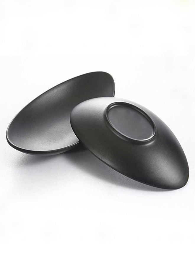 Teensery 2 Pcs A5 Melamine Jewelry Dish Frosted Black Ring Holder Organizer Derorative Trinket Tray Jewelry Bowl for Jewelry Keys Food - Image 2