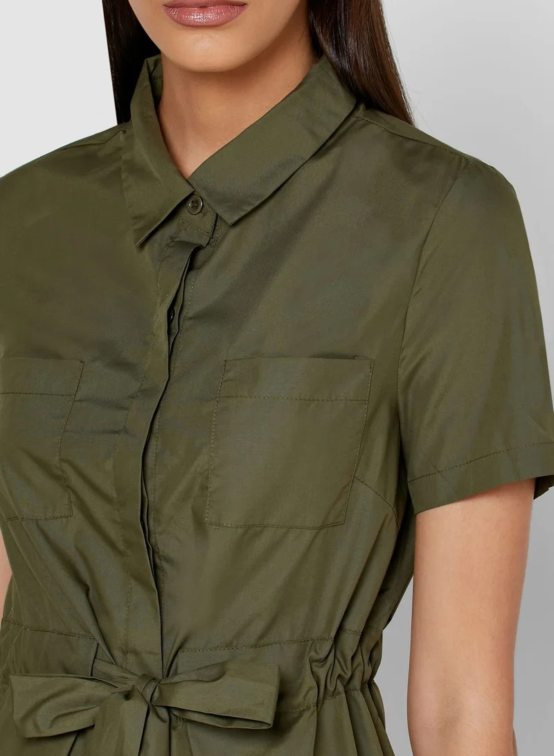 ELLA Drawstring Shirt Midi Dress