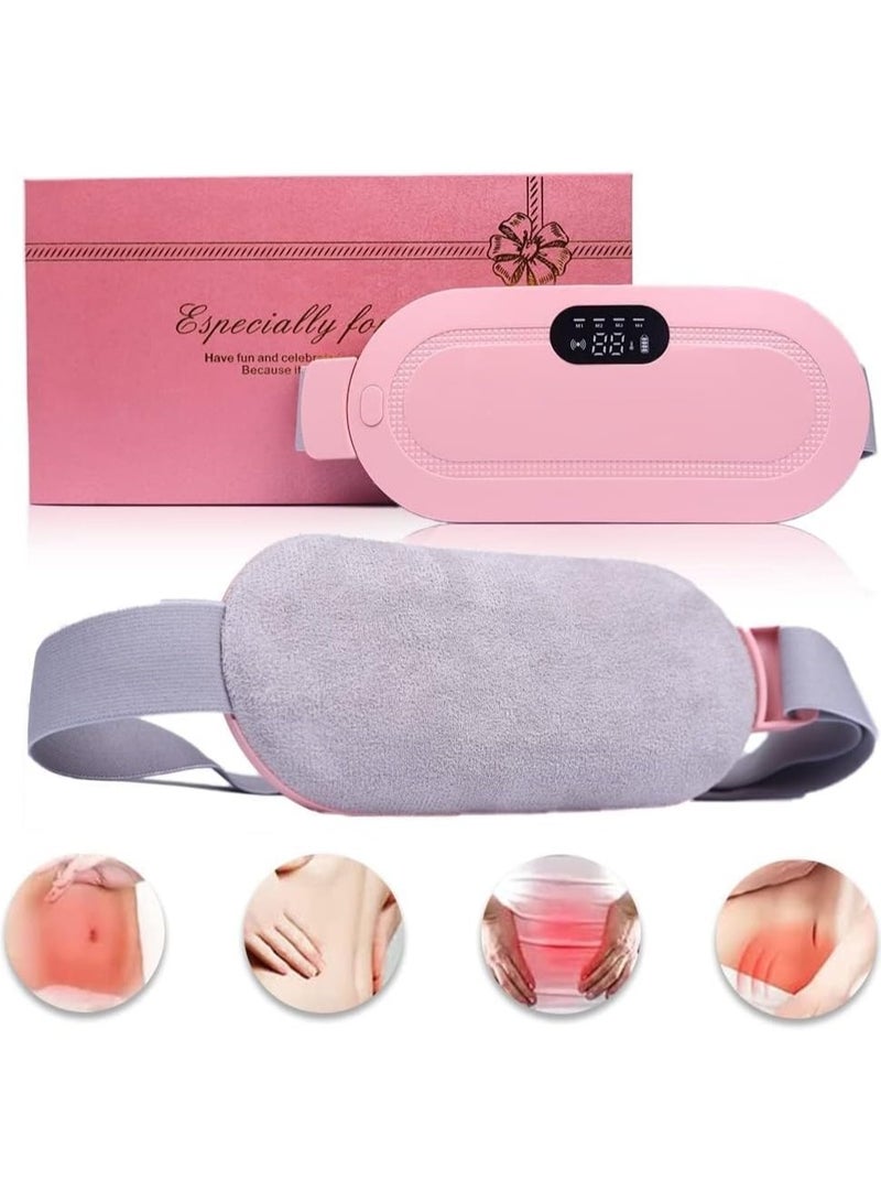 Kimaya Portable Period Cramp Relief Massager & Heating Pad for Women – Cordless Menstrual Pain Relief Device with 3 Heat Levels & 4 Massage Modes (Pink) - Image 1