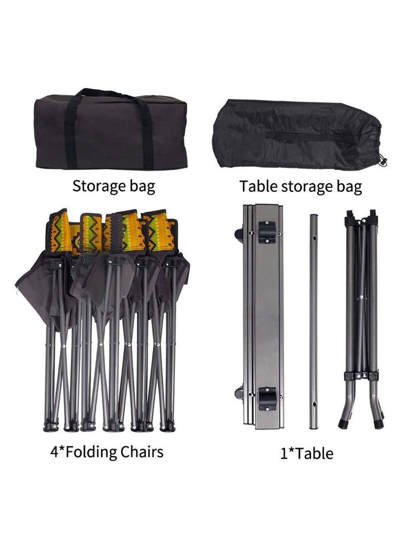 Outdoor Camping Folding Table and Chair Set 5pcs With Outer Bag - Image 4