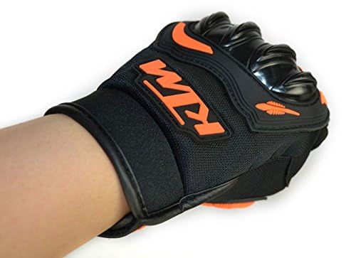 KTM Moto Biker Hand Gloves for Riding Bikes/Motorcycles/Cycles (Orange, Large), Black L(Polyester, Cycling) - Image 2