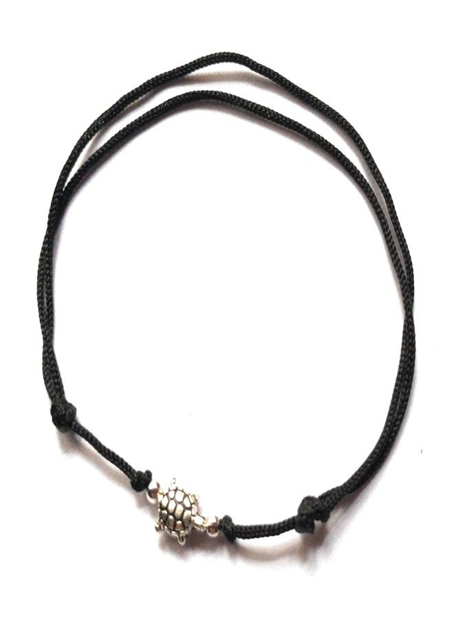 Jyokrish Handmade Adjustable Turtle Black Thread Twisted Anklet |For Women |Girls |Nazariya |Good Luck |Payal |Single leg - Image 2