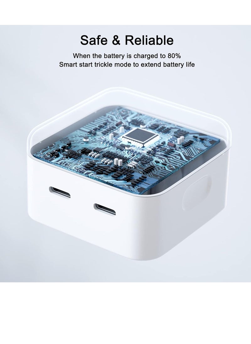 ELTRAZONE - "Dual USB-C 35W Fast Charger with Cables: Includes USB-C to Lightning & USB-C to USB-C for iPhone 14/13/12/11, Samsung, iPad, AirPods" - Image 1