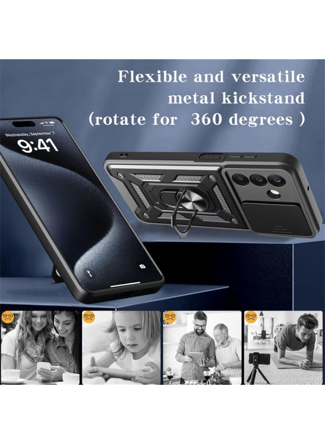 CHEROSIN Phone Cover for Samsung Galaxy A57 with Slide Camera Cover Drop Protective Phone Case with Magnetic Car Mount Holder - Image 2