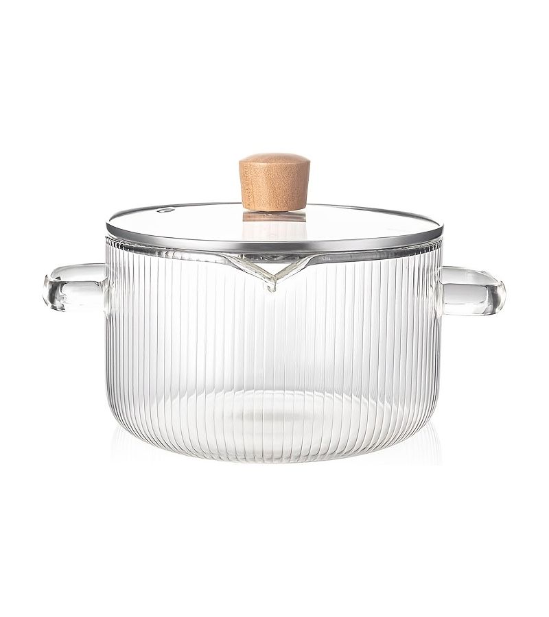 Recipient Glass Pot 2300ml With Lid for Safe Soup Cooking Easy to Clean Dishwasher Safe - Image 3