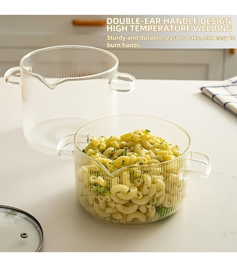 Recipient Glass Pot 2300ml With Lid for Safe Soup Cooking Easy to Clean Dishwasher Safe - Image 5