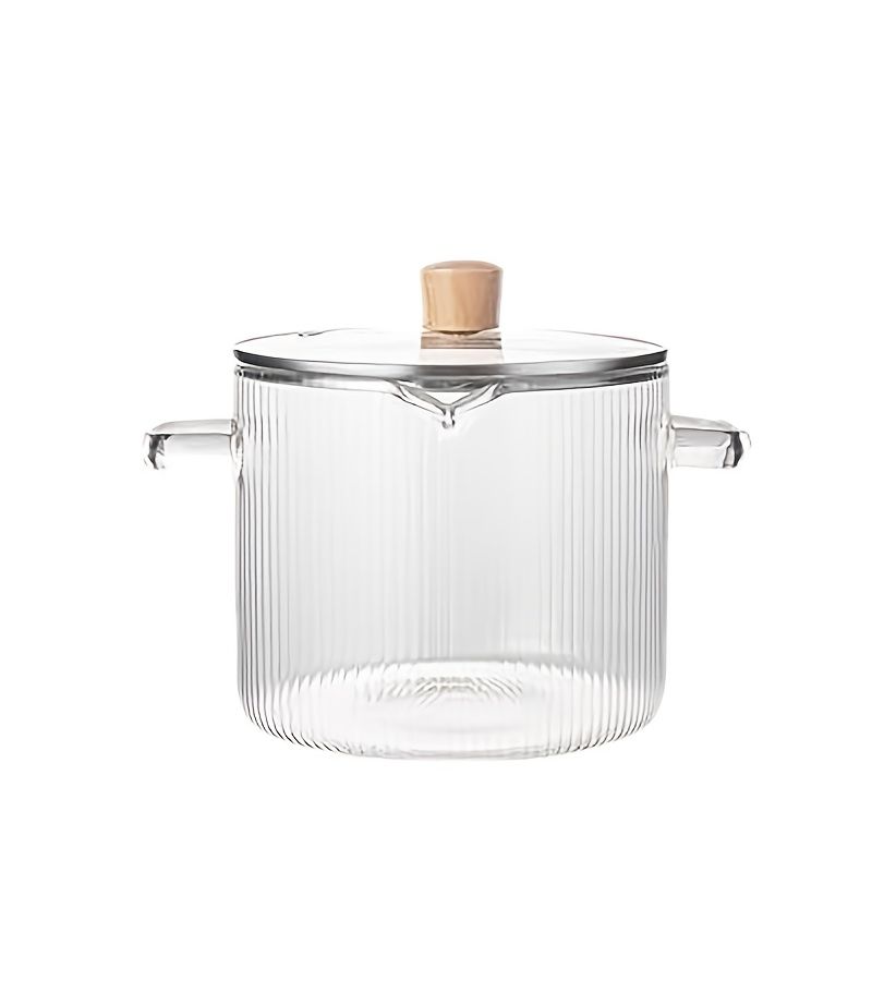 Recipient Glass Pot 2300ml With Lid for Safe Soup Cooking Easy to Clean Dishwasher Safe - Image 4