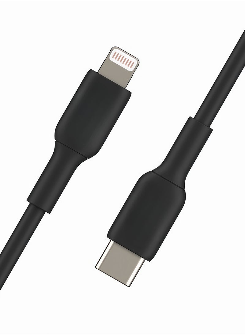 One Max Type C to Lightning charging cable, 30 watts, 1 meter long, black