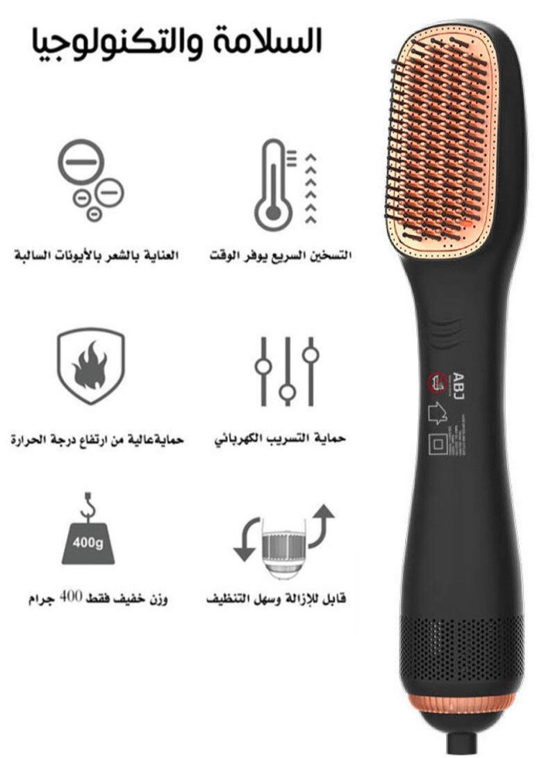 ABJ - Hair Dryer And Styler Hair Straightener Brush 2 in 1 - Hot Air Stylers - Fast Heating - 3 Temp Settings - Image 1