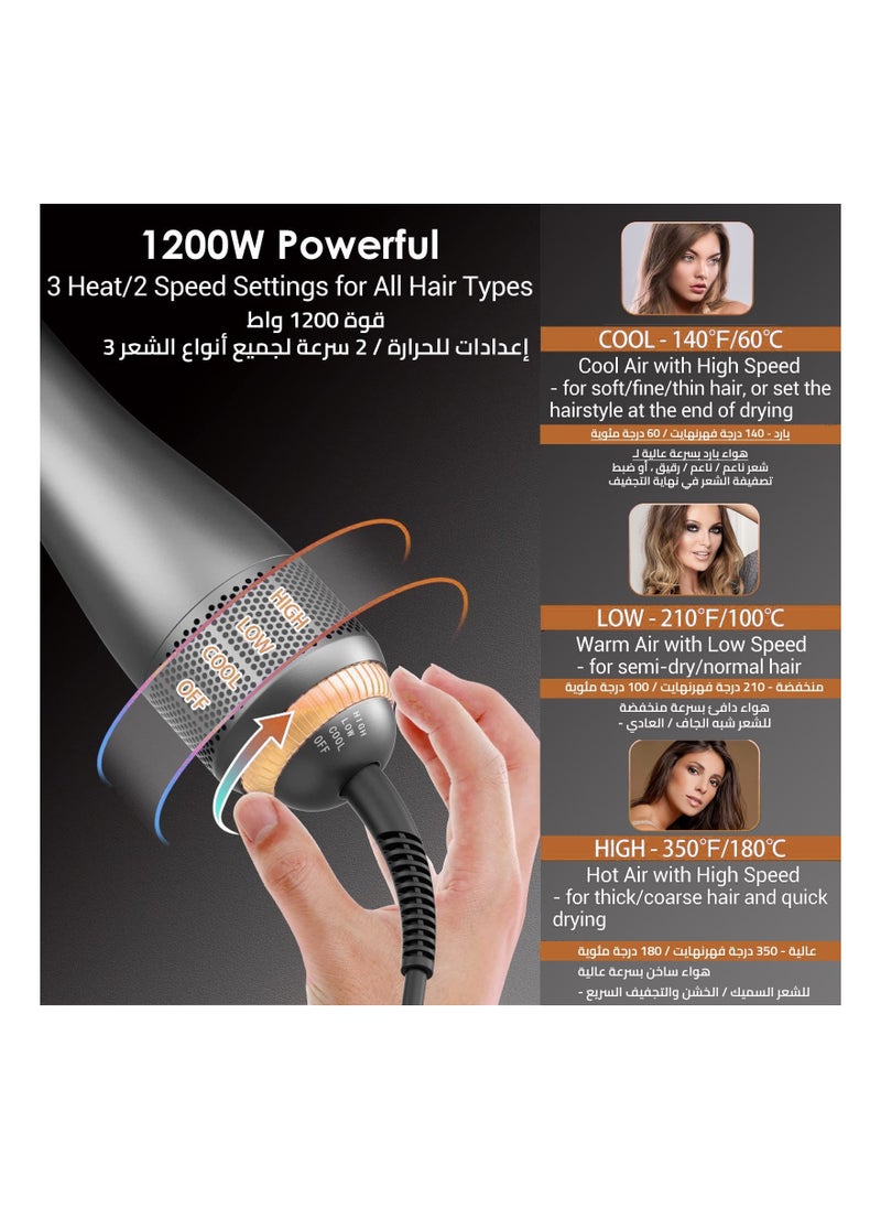 ABJ - Hair Dryer And Styler Hair Straightener Brush 2 in 1 - Hot Air Stylers - Fast Heating - 3 Temp Settings - Image 1