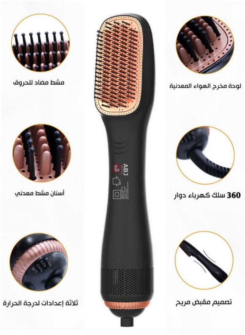 ABJ - Hair Dryer And Styler Hair Straightener Brush 2 in 1 - Hot Air Stylers - Fast Heating - 3 Temp Settings - Image 1