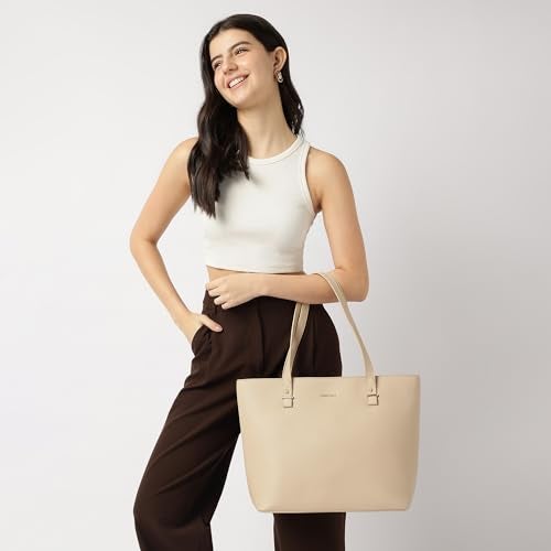 Fastrack PowerCarry Tote for Women| Semi-PU Faux Leather Tote with Zip Closure & Comfy Strap | Spacious 15.12L Handbag for Office, College, or Casual Outfits - Image 2