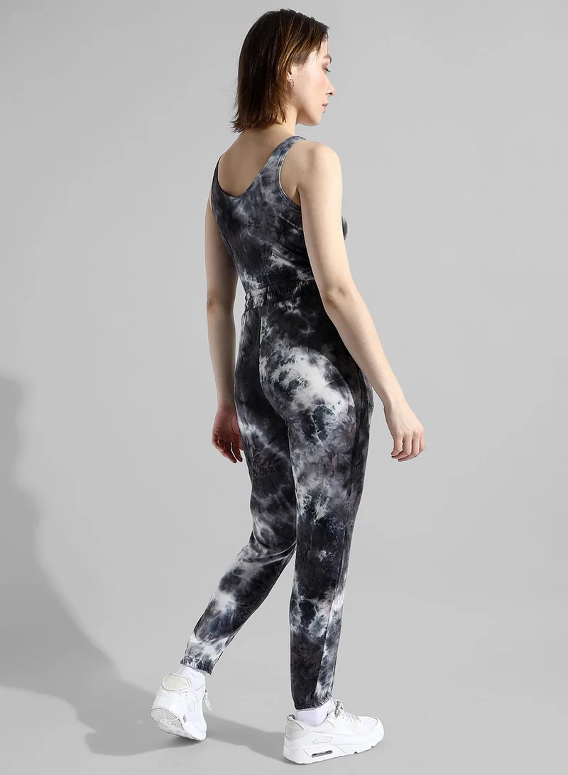 Pinacolada  Women's Charcoal Grey Tie-Dye Co-Ord Set for Women | Best Price UAE