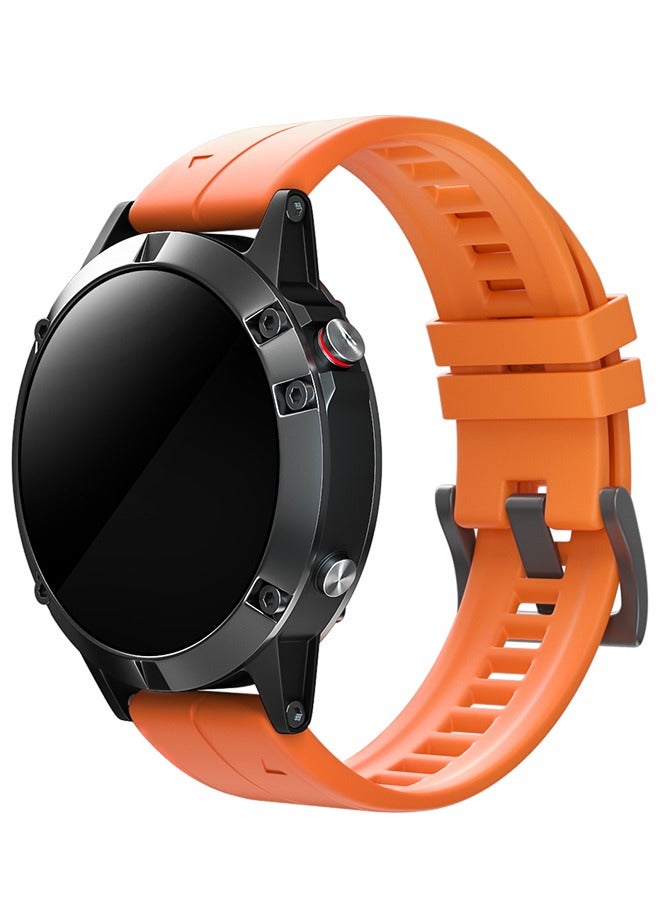 بيوينتي Silicone watch strap 22mm Compatible with Garmin watch Fenix ​​7 | Fenix ​​6 | Fenix ​​5 | 6 Pro | 5 Plus | Approach S60 | Forerunner 945 Smartwatch strap,watch band (Orange) - Image 2