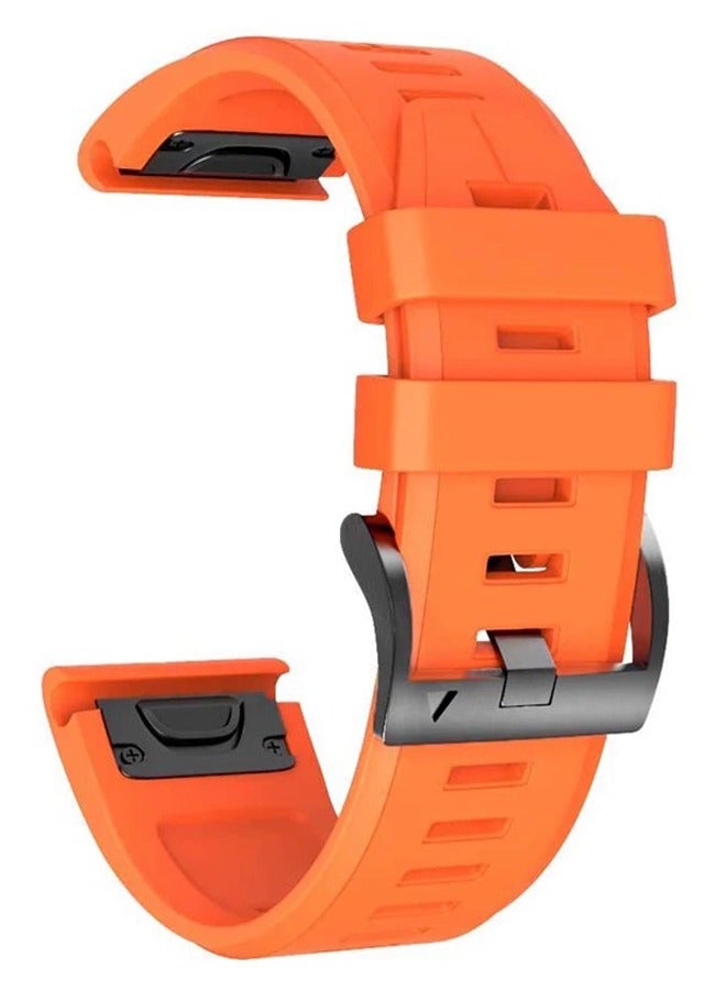 بيوينتي Silicone watch strap 22mm Compatible with Garmin watch Fenix ​​7 | Fenix ​​6 | Fenix ​​5 | 6 Pro | 5 Plus | Approach S60 | Forerunner 945 Smartwatch strap,watch band (Orange) - Image 1